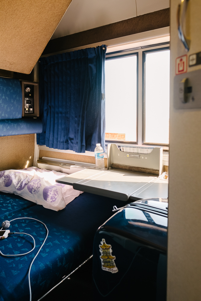 Amtrak sleeper car bedroom