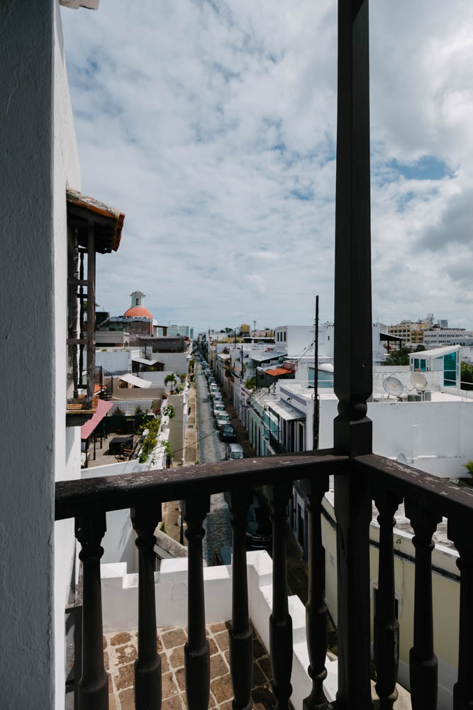 Looking out on Old San Juan from a balcony of the Casa Blanca house museum