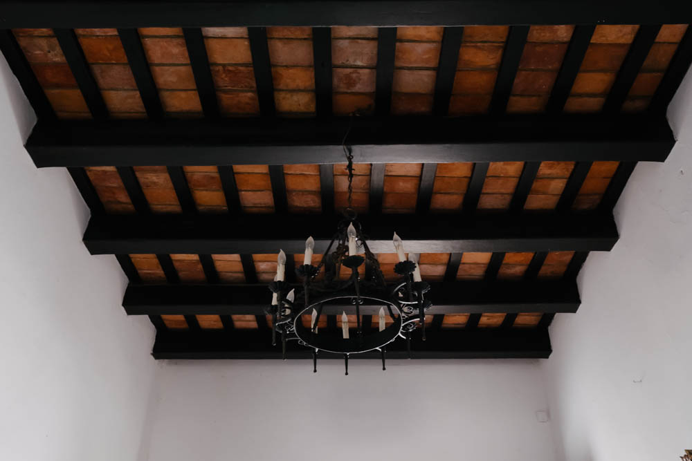 Wood beamed ceiling at Casa Blanca House Museum in San Juan, Puerto Rico